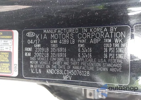 2017 Kia Niro Lx z USA, uszkodzony, nr VIN KNDCB3LC1H5076128